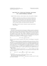 cover of the book Solution of a singular integral equation by a split-interval method