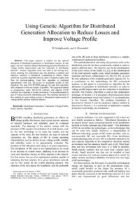 cover of the book Using Genetic Algorithm for Distributed Generation Allocation to Reduce Losses and Improve Voltage Profile