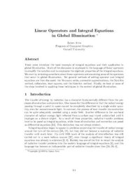 cover of the book Linear Operators and Integral Equations in Global Illumination