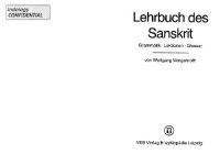 cover of the book Lehrbuch des Sanskrit: Grammatik, Lektionen, Glossar