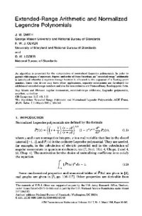 cover of the book Extended arithmetic and normalized Legendre polynomials