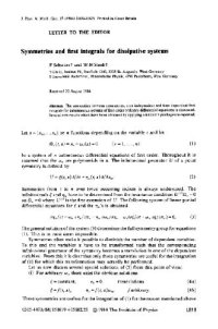 cover of the book Symmetries and first integrals for dissipative systems