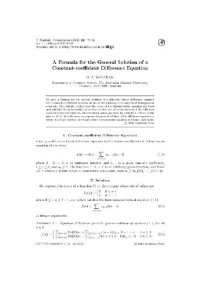 cover of the book General solution for constant-coefficient difference equation