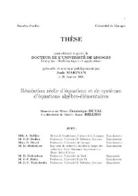 cover of the book Resolution reelle des systemes algebro-elementaires