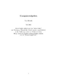 cover of the book Skript zur Vorlesung Computer algebra 2002