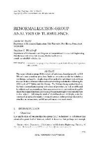 cover of the book Renormalization-group analysis of turbulence