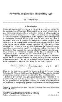 cover of the book Polynomial sequences of interpolatory type