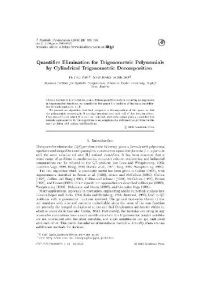 cover of the book Quantifier elimination and CAD for trigonometric polynomials