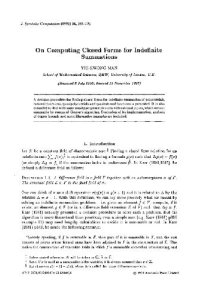 cover of the book Closed forms for symbolic summation. JSC 1993