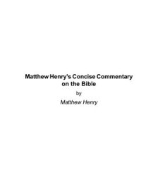 cover of the book Matthew Henry's Concise Commentary on the Bible