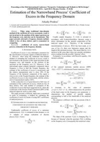 cover of the book Estimation of the Narrowband Process' Coefficient of Excess in the Frequency Domain