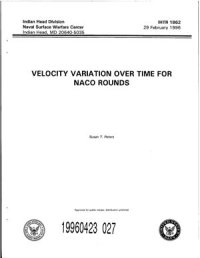 cover of the book Velocity variation over time for NACO rounds