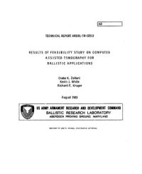 cover of the book Results of feasibility study on computer assisted tomography for ballistic applications / Технико-экономическое обоснование использования компьютерной томографии в интересах внутренней баллистики