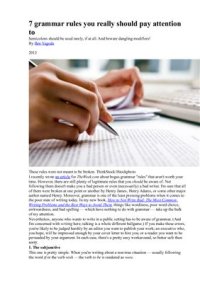 cover of the book 7 grammar rules you really should pay attention to