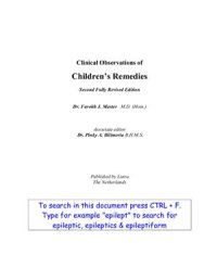 cover of the book Clinical observations of Children´s remedies