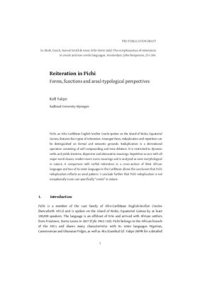 cover of the book Reiteration in Pichi Forms, functions and areal-typological perspectives