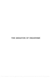 cover of the book The Behavior of Organisms