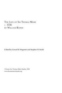 cover of the book The Life of Sir Thomas More