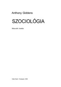 cover of the book Szociológia