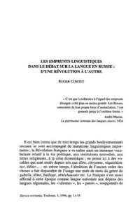 cover of the book Les emprunts linguistiques dans le débat sur la langue en Russie: d'une révolution à l'autre