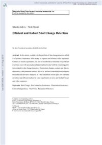 cover of the book Efficient and Robust Shot Change Detection