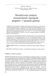 cover of the book Besedotvorni pomeni nesestavljenih izpeljanih glagolov v (pra)slovanščini