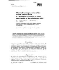 cover of the book Thermodynamic properties of the normal alkanoic acids Ii. Molar heat capacities of seven even-numbered normal alkanoic acids