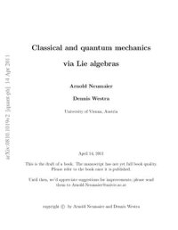 cover of the book Classical and Quantum Mechanics via Lie algebras