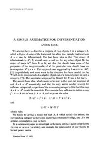 cover of the book A Simple Axiomatics for Differentiation