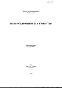 cover of the book Forms of Exhortation in a Yemba Text