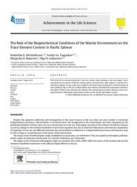 cover of the book The Role of the Biogeochemical Conditions of the Marine Environment on the Trace Element Content in Pacific Salmon