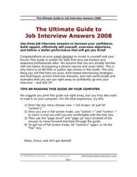 cover of the book The Ultimate Guide to Job Interview Answers