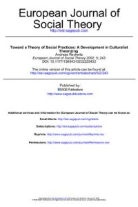 cover of the book Toward a Theory of Social Practices: A Development in Culturalist Theorizing