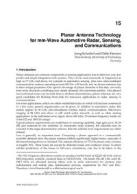 cover of the book Radar Technology. Chapter 15. Planar Antenna Technology for mm-Wave Automotive Radar, Sensing, and Communications