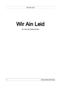 cover of the book Wir Ain Leid. An Innin tae Modren Scots