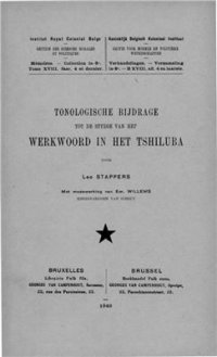 cover of the book Tonologische bijdrage tot de Studie van het Werkwoord in het Tshiluba