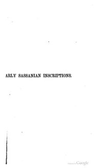 cover of the book Early Sassanian Inscriptions, Seals and Coins