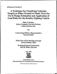 cover of the book A technique for classifying vehicular targets as either frontal or flank views for use in range estimation and application of lead rules for the Bradley fighting vehicle