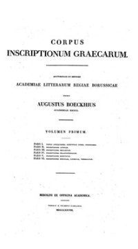 cover of the book Corpus Inscriptionum Graecarum. Vol. I. Pt.1-Pt.2