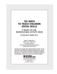 cover of the book Shapiro 101 Ways to Teach Children Social Skills. A ready to use reproducible activity book