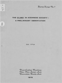 cover of the book The Ulama in Acehnese Society: A Preliminary Observation