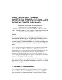 cover of the book Modelling of deflagration, establishing material data into ANSYS AUTODYN’S powder burn model