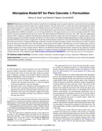 cover of the book Microplane Model M7 for Plain Concrete. I & II: Formulation & Calibration and Verification