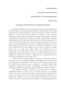 cover of the book Advantages and Disadvantages of European Integration