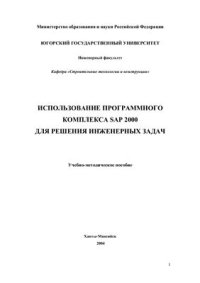 cover of the book Использование программного комплекса SAP2000 для решения инженерных задач