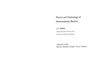 cover of the book Physics and Technology of Semiconductor Devices