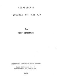 cover of the book Vocabulario quechua del Pastaza