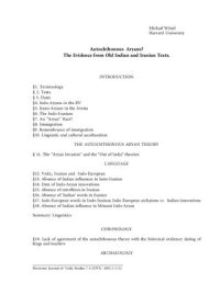 cover of the book Autochthonous Aryans? The Evidence from Old Indian and Iranian Texts