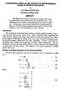 cover of the book A theoretical study of the validity of the isothermal model in internal ballistics