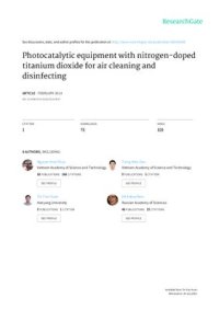 cover of the book Photocatalytic equipment with nitrogen-doped titanium dioxide for air cleaning and disinfecting